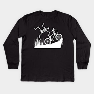 Funny Skeleton BMX Halloween Gift For Men And Boys Kids Long Sleeve T-Shirt